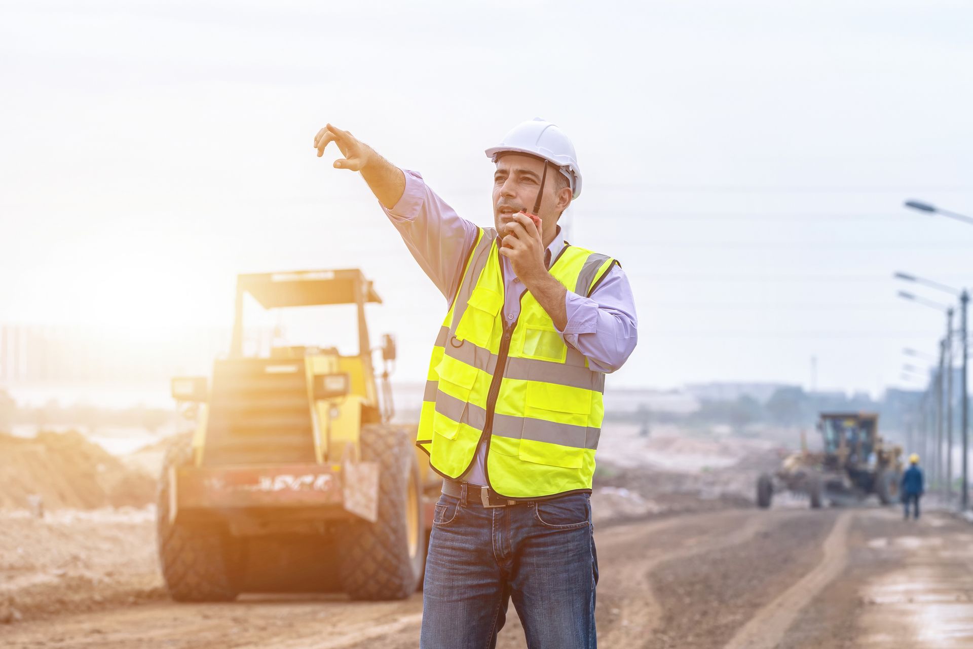 A paving contractor from Pave Patrol, LLC, is overseeing a project in Princeton, NJ. A paving contractor from Pave Patrol, LLC, is overseeing a project in Princeton, NJ.