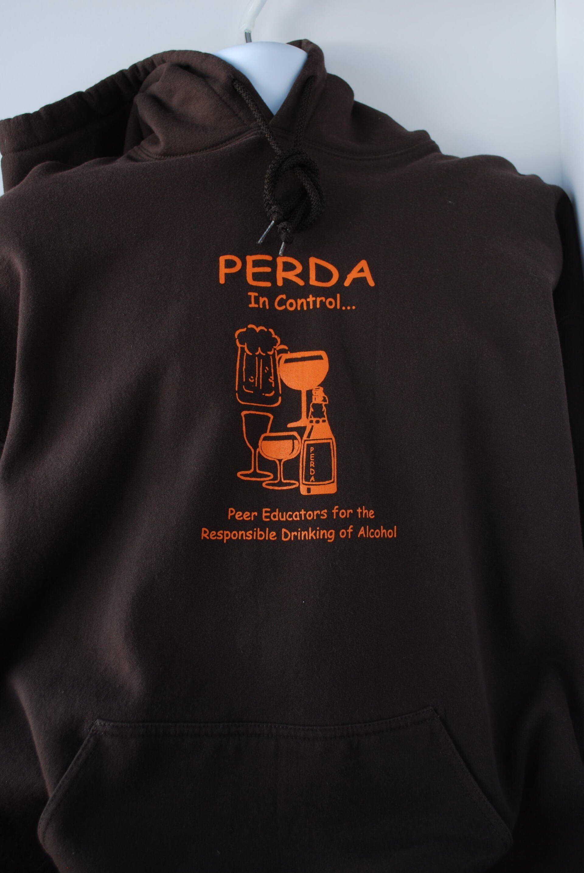 Brown apparel with heat press artwork