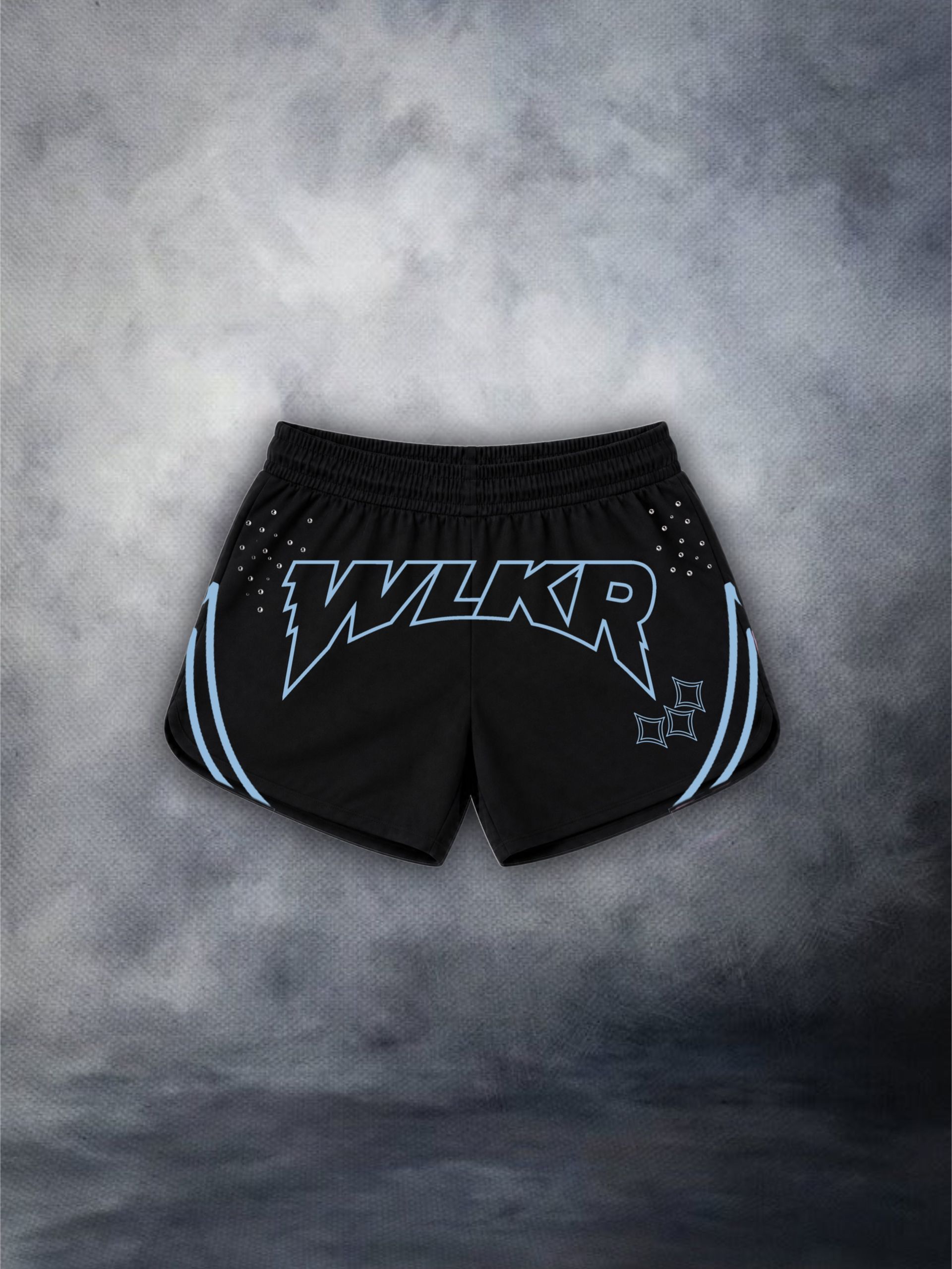 Women's Blk/Powder Blue WLKR Shorts
