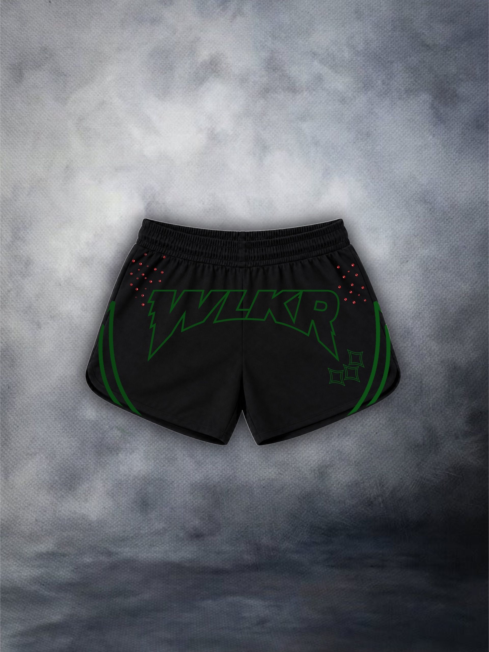 Women's Blk/Green WLKR Shorts