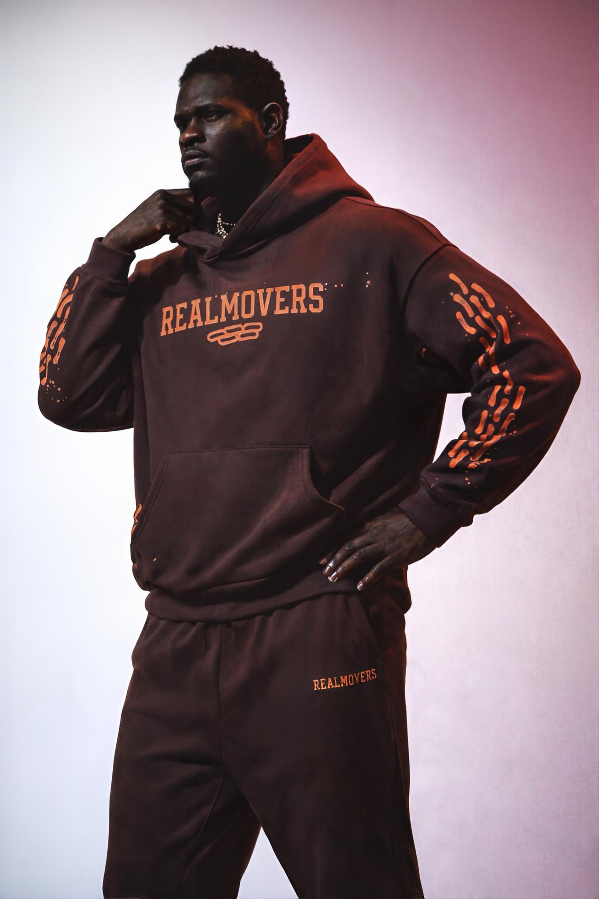 WLKR Sweatpants MOCHA BROWN/ ORANGE