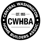 Central Washington Home Builders Assoc. logo with CW HBA and “Est. 1955” in black and white
