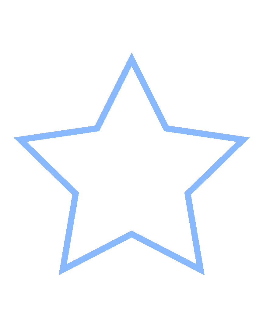 Light blue outlined five-point star on a white background