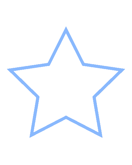 Blue outline of a five-pointed star on a white background.