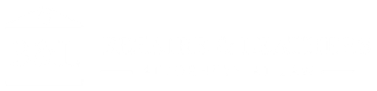 White outlined logo featuring an