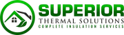 Logo for Superior Thermal Solutions: green text on white, green circle with house and leaf icon.