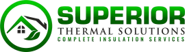 Logo for Superior Thermal Solutions: green text on white, green circle with house and leaf icon.