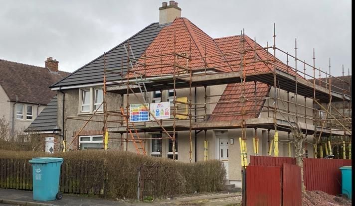 Roofers Leeds - replacement of a pitched hip roof on a semi detached property