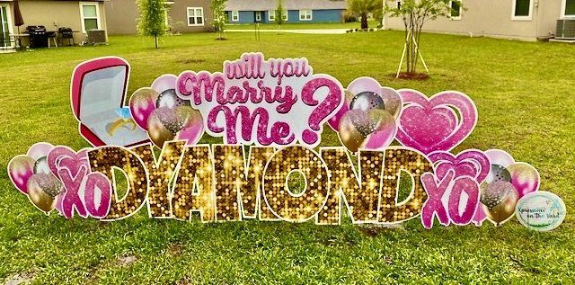 Happy Anniversary & Engagement Yard Cards