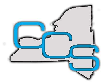 A map of new york with the letters ccs on it