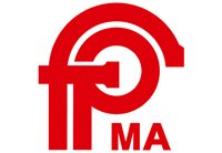 A red logo with the letter p on a gray background. A red logo with the letter p on a gray background.