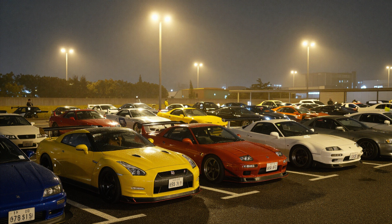 Daikoku Parking Area at night
