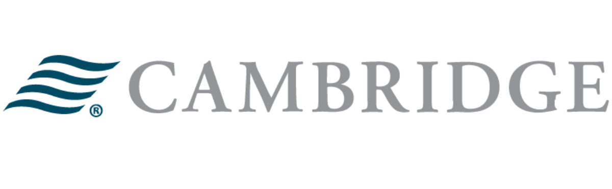 The cambridge logo is on a white background.