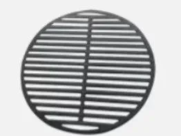 Round gray vent cover with horizontal slats and a vertical center bar