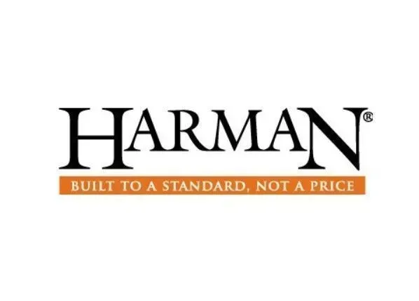 Harman logo with orange tagline: “Built to a Standard, Not a Price”