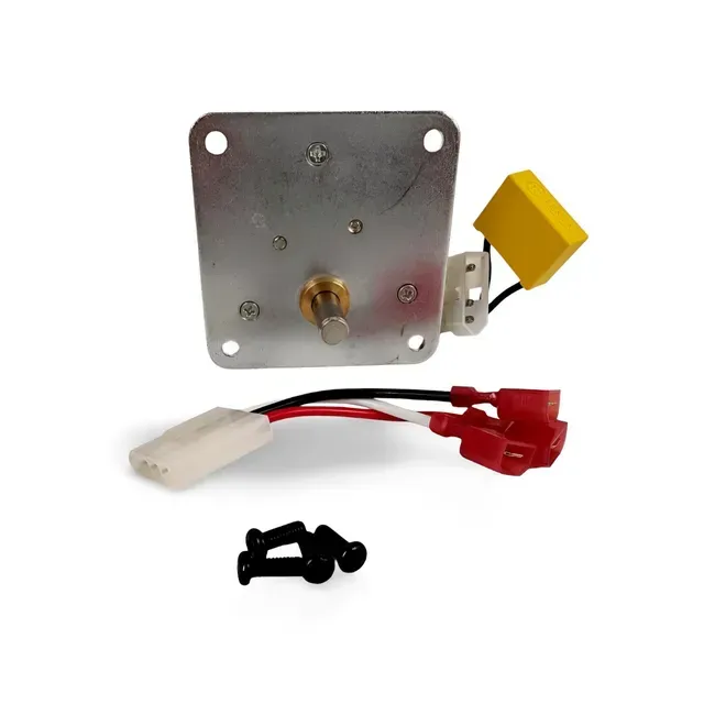 Metal switch plate with yellow toggle, red and white wiring connectors, and black mounting screws
