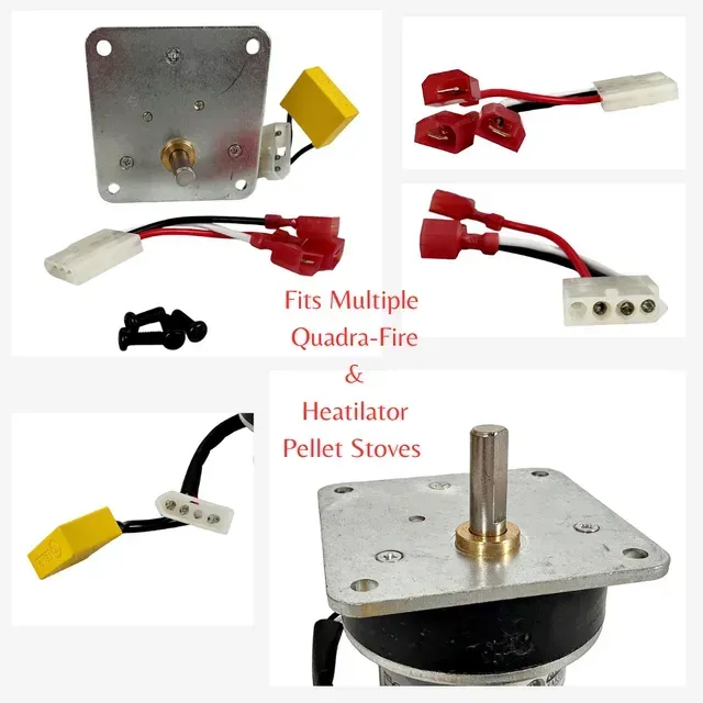 Heatilator pellet stove replacement parts kit with metal mounting plates and red/yellow wire connectors