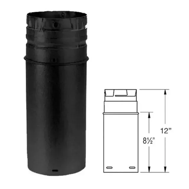 Black cylindrical container beside a dimension diagram labeled 8½