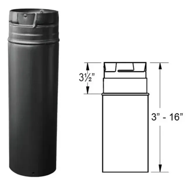 Black cylindrical cap-on container with a side dimension diagram labeled 3½