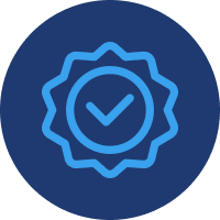 badge with a check mark