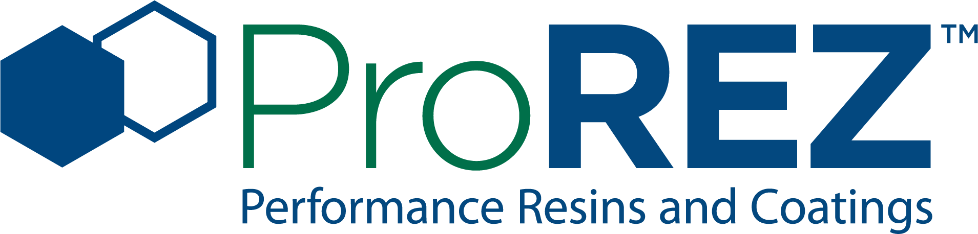 PREZ Performance Resins and Coatings logo with blue hexagon icon and teal text