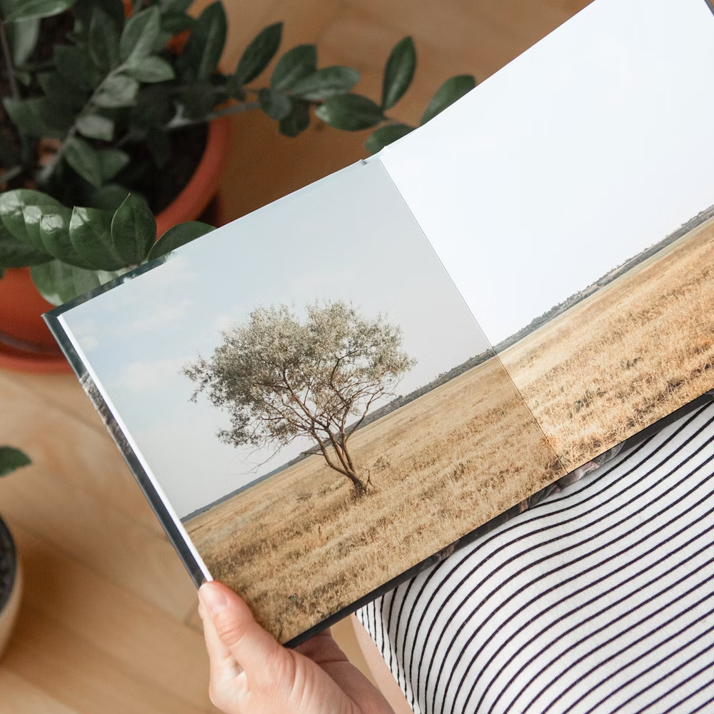 Valentine's Day card open on wooden table