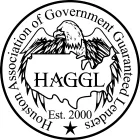HAGGL logo: eagle over outline of US, text