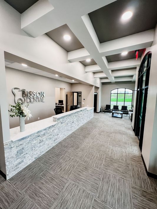 Bisson Dental reception desk and lounge