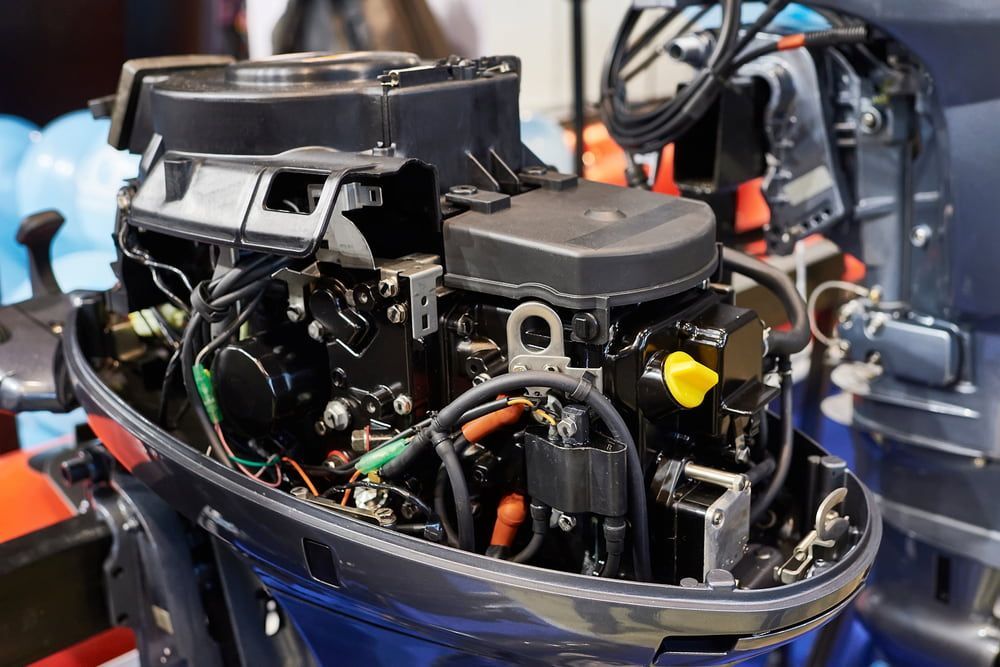 A Close Up of the Inside of an Outboard Motor — Whitsunday Diesel & Marine In Moranbah, QLD