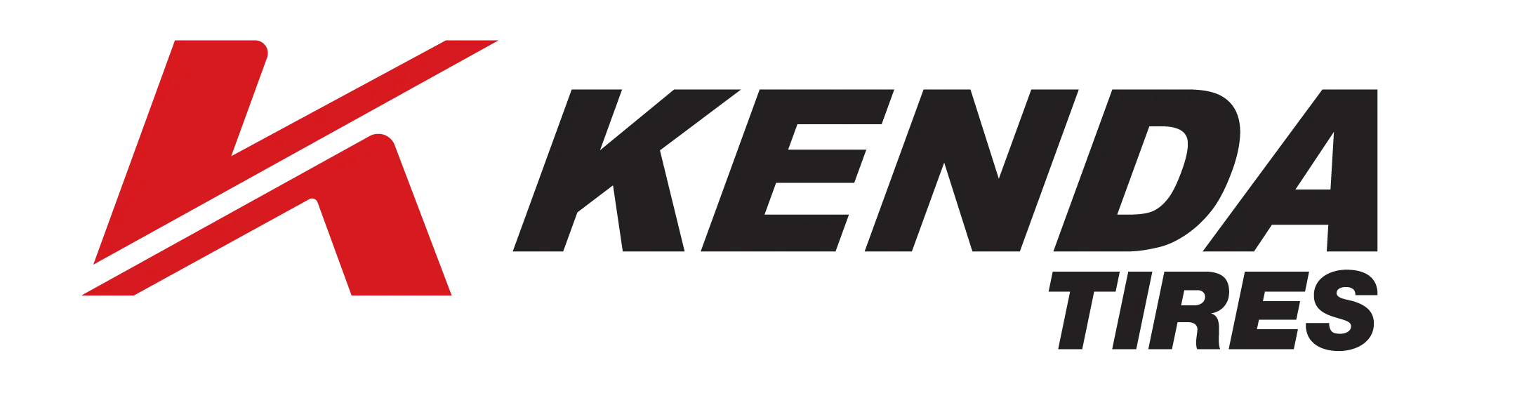 Kenda Tires logo with red stylized K and black text on a white background