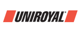 Uniroyal logo in black text on a white background with red diagonal bars on both sides