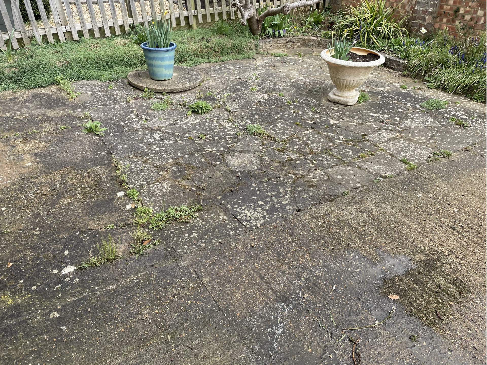 Before Patio Jet Washing