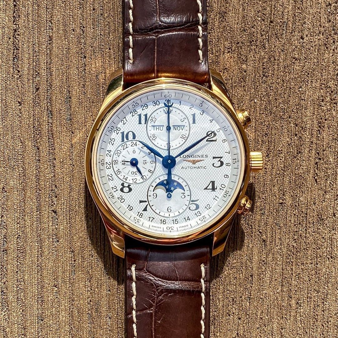 18 karaat Rosé gouden heren horloge met automatisch Zwitsers uurwerk en chronograaf