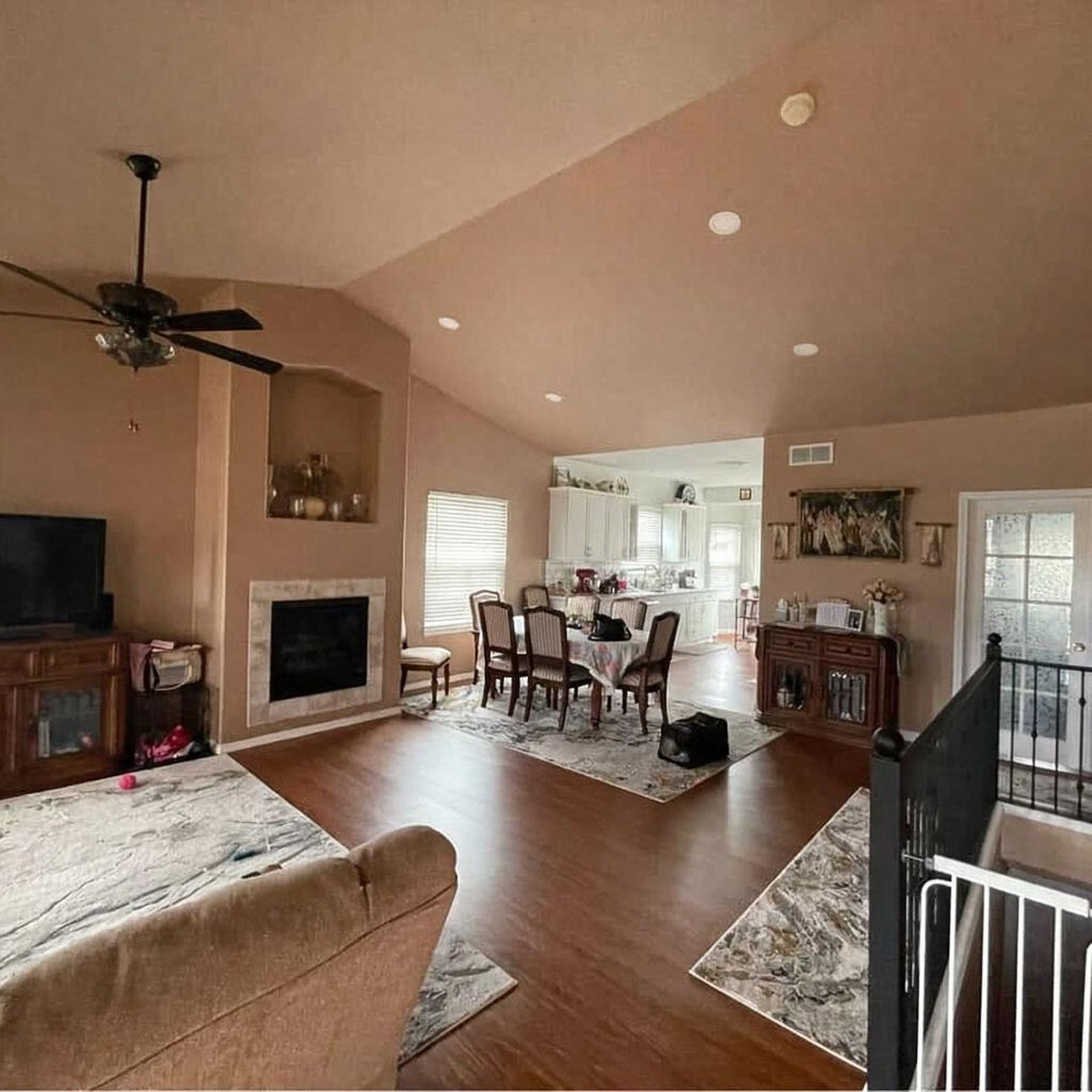 Living room before repaint, darker walls