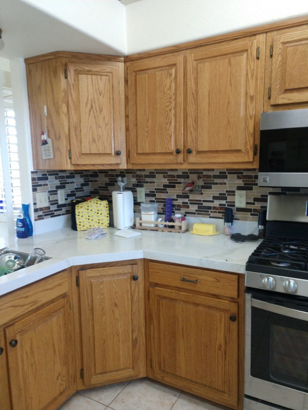 Existing wood kitchen cabinet doors and drawers in the Calhan estimate