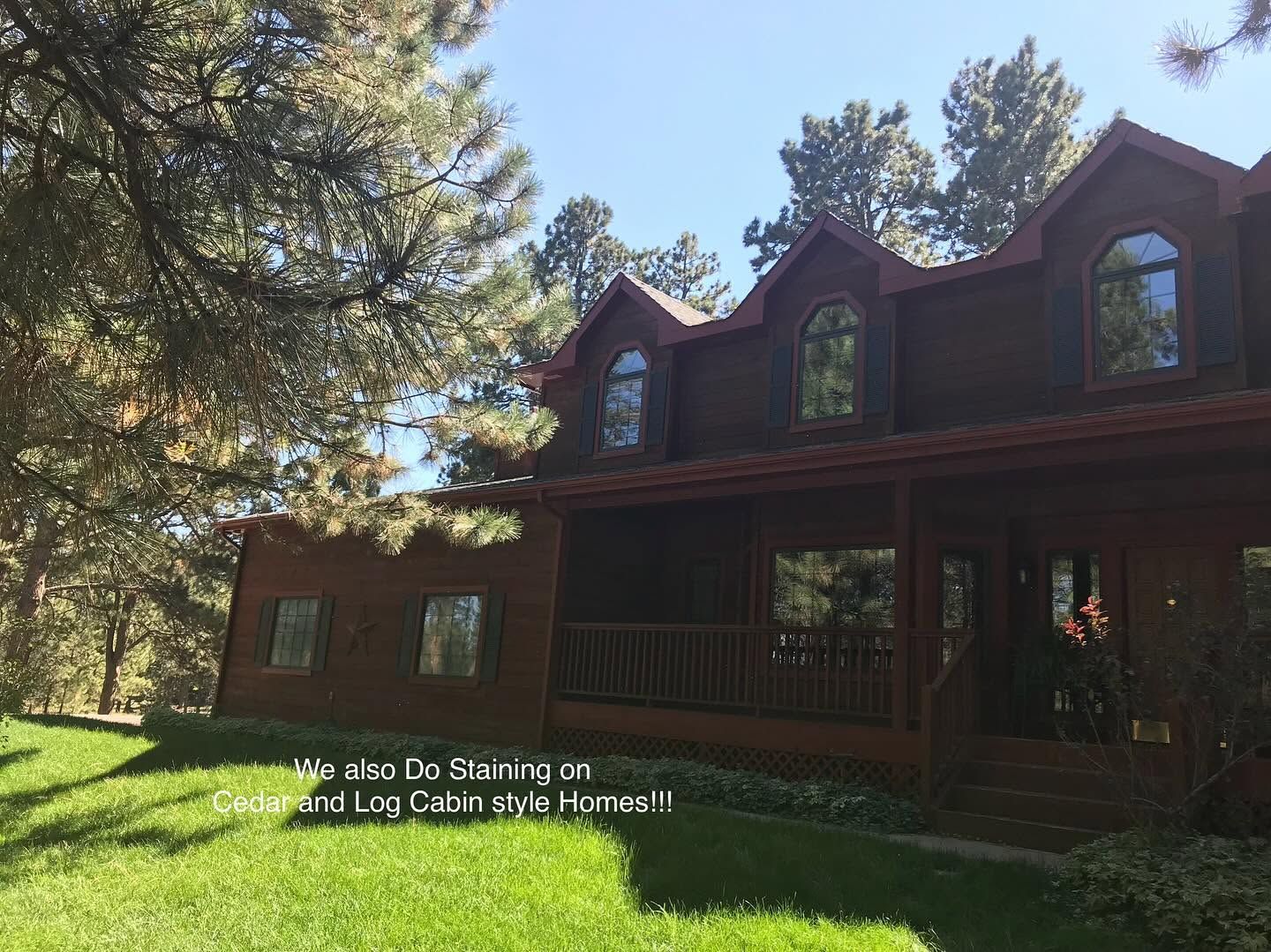 Cedar and log-style home from Carroll Painting wood-staining gallery