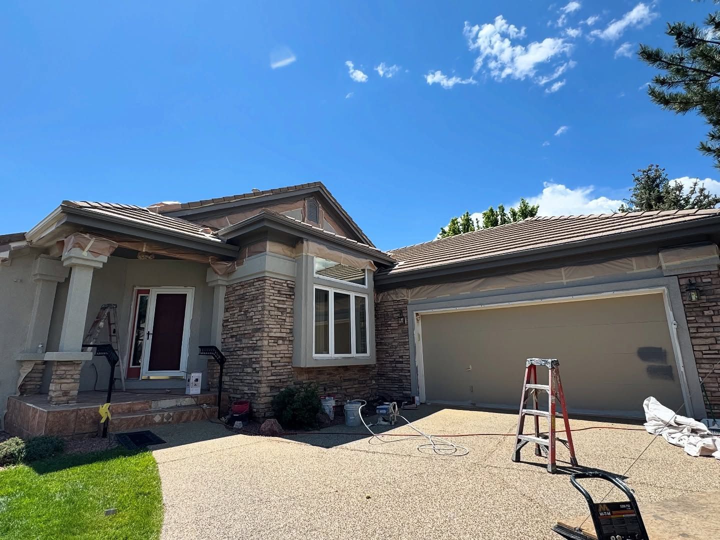 Authentic Carroll Painting stucco project in progress in Colorado Springs