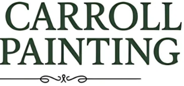 Carroll Painting logo in dark green text with decorative flourish on a white background