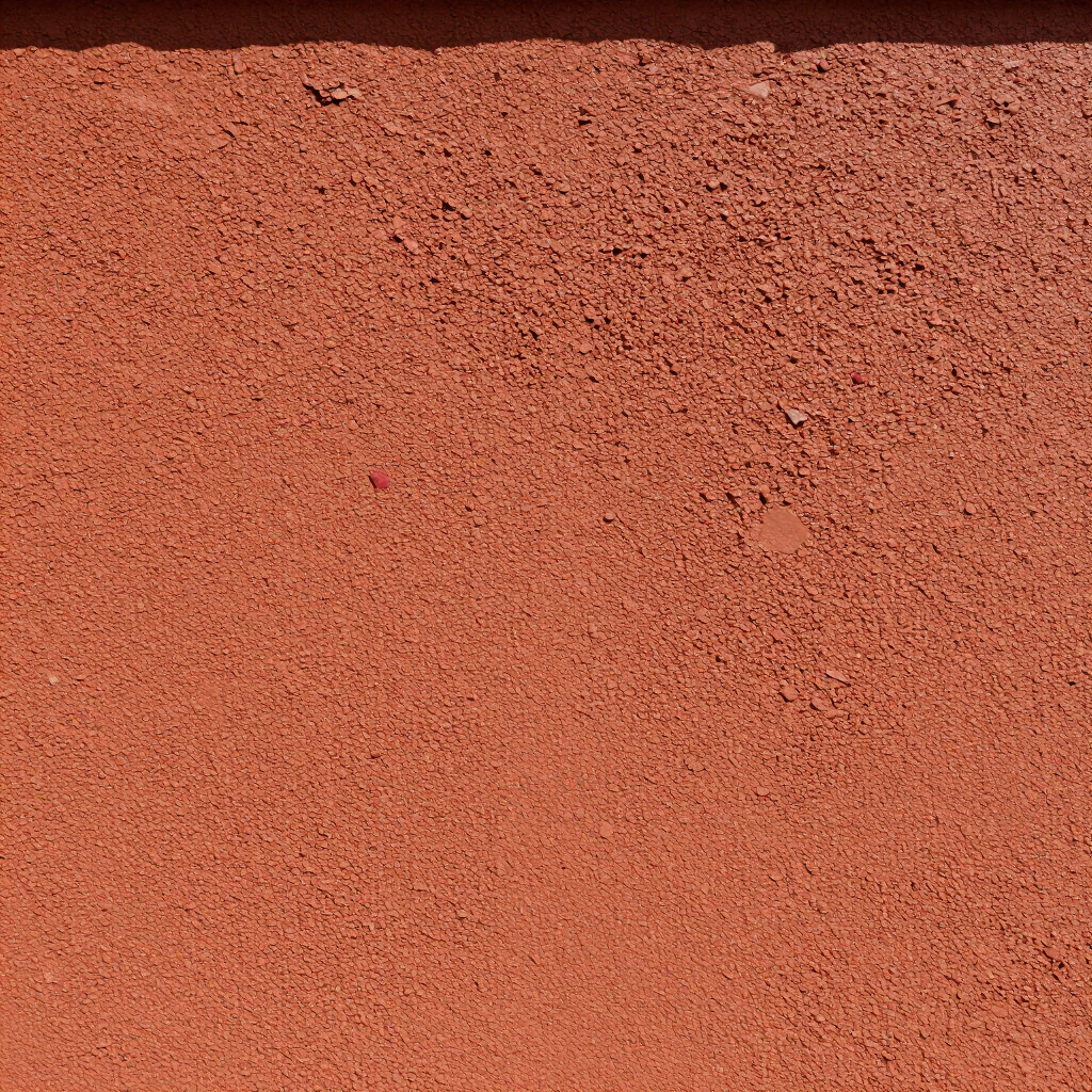 Close-up of a rough, reddish-orange textured wall surface