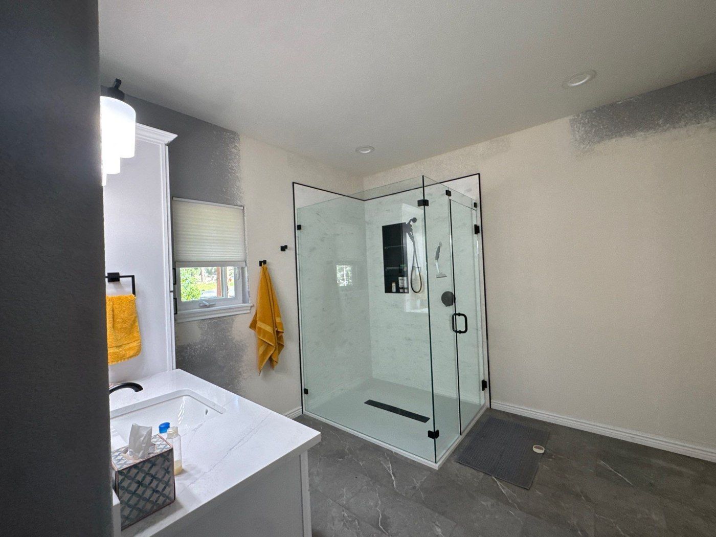 Bathroom walls and shower area documented in the same interior estimate