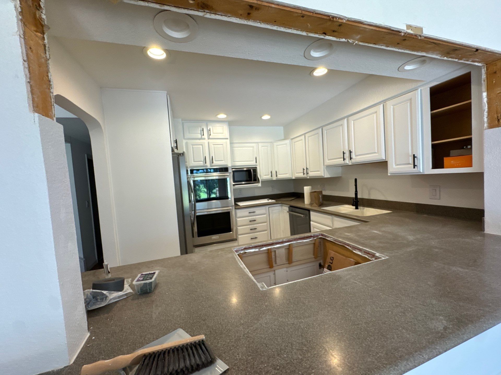 Existing kitchen cabinets and countertop at the Colorado Springs 80904 home in this cabinet painting estimate