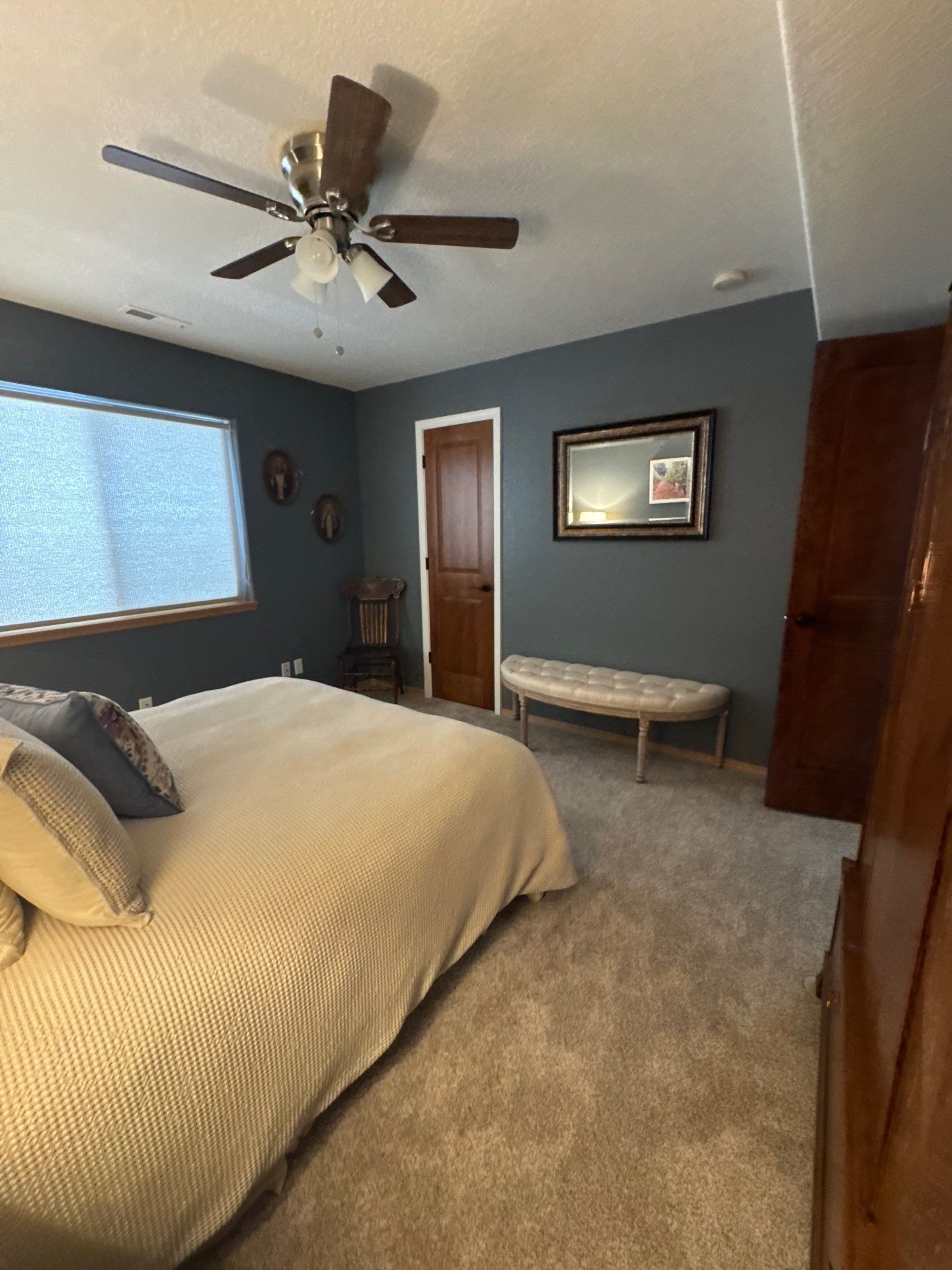 Bedroom walls, doorway and ceiling photographed for the same Colorado Springs wall-painting proposal
