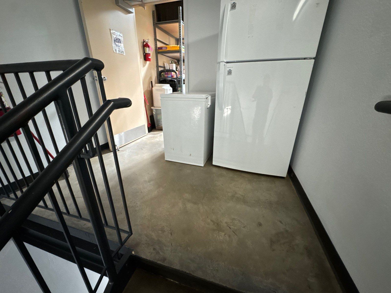 Existing stair landing and occupied adjoining area in the same commercial floor estimate in Monument