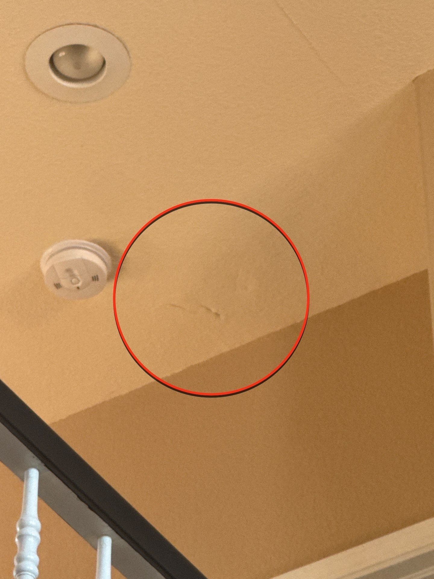 Ceiling area marked with a red circle in the same Pueblo estimate photo