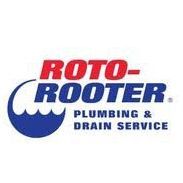 Roto-Rooter plumbing service logo with blue and red text and wheel icon on a white background Roto-Rooter plumbing service logo with blue and red text and wheel icon on a white background