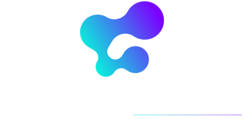 Cybertech Web Design logo with connected rounded shapes on a white background