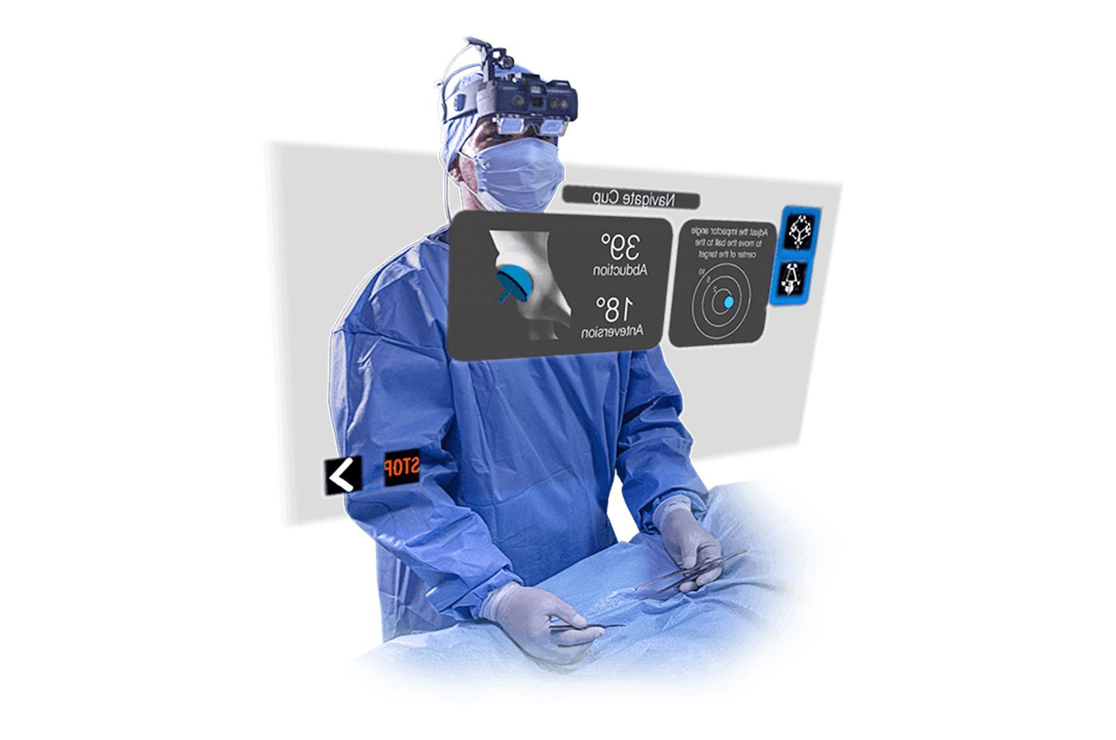 A person using Augmented Reality.