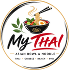 Logo for Pho Express featuring a cartoon character in a conical hat with text for Saigon subs, pho, and bubble tea.