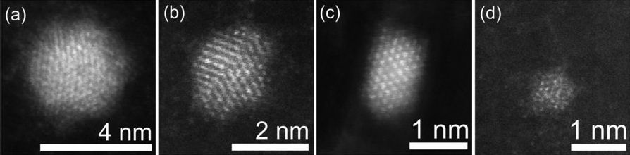 Four images of a sphere with the letters nm on them