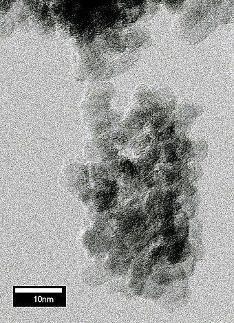 A black and white image of a cluster of dust.